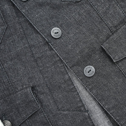 Chanel 2003 Single Breasted Denim Jacket Black #36