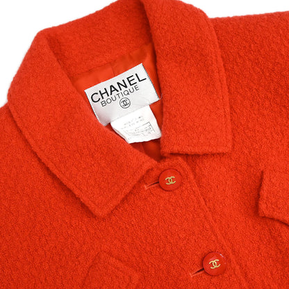 Chanel 1995 Single Breasted Jacket Red #40