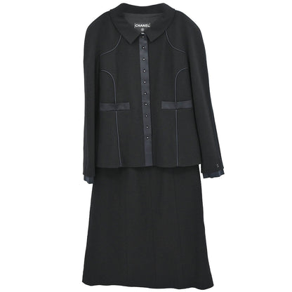 Chanel 2002 Setup Suit Jacket Skirt Black #38
