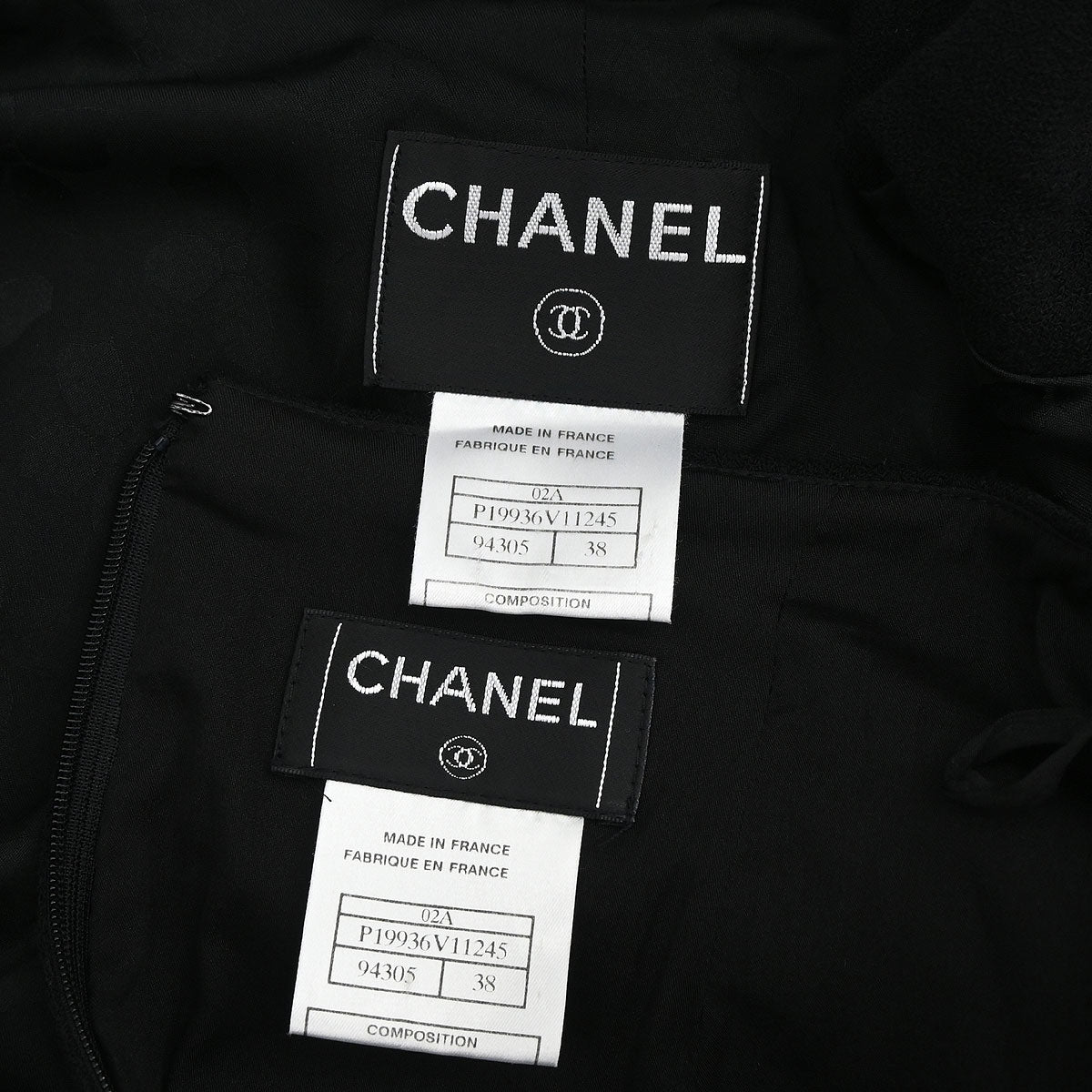Chanel 2002 Setup Suit Jacket Skirt Black #38