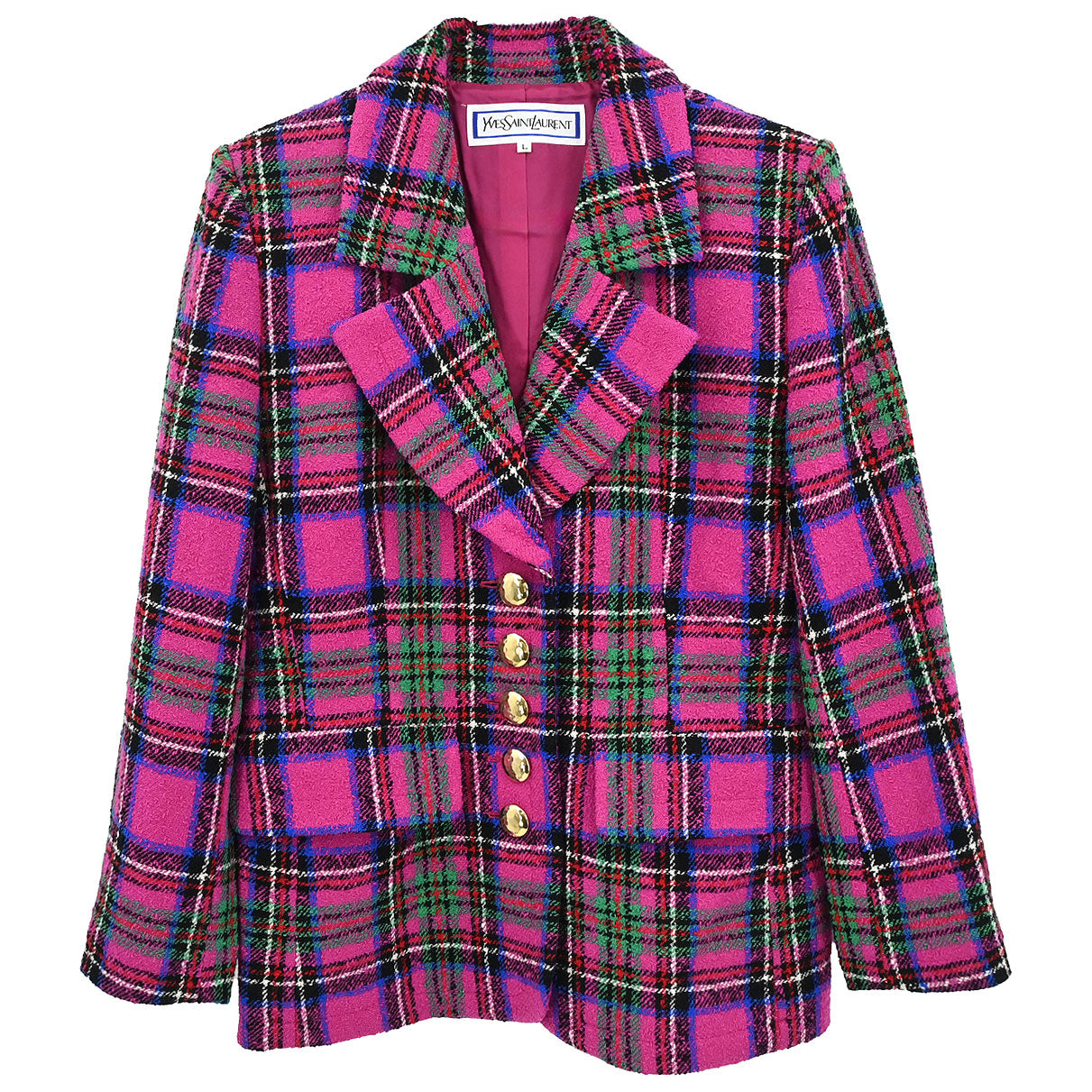 Yves Saint Laurent Single Breasted Jacket Pink #L