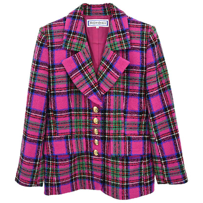 Yves Saint Laurent Single Breasted Jacket Pink #L