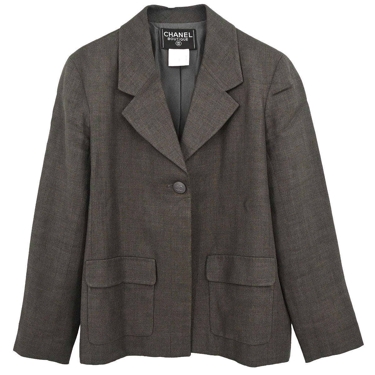 Chanel 1998 Single Breasted Jacket Brown #38