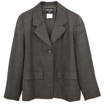 Chanel 1998 Single Breasted Jacket Brown #38