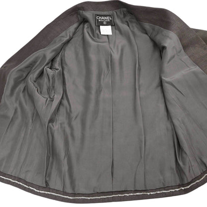 Chanel 1998 Single Breasted Jacket Brown #38