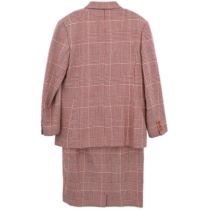 Hermes Setup Suit Jacket Skirt Red #40