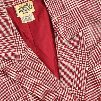 Hermes Setup Suit Jacket Skirt Red #40