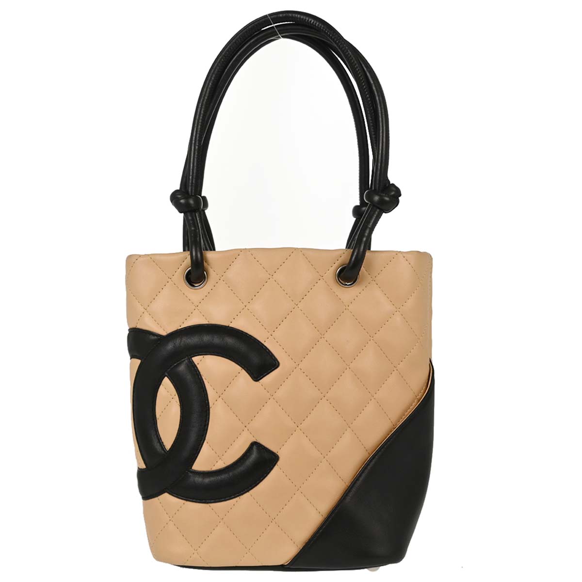 Chanel 2003-2004 Beige Calfskin Cambon Ligne Tote Handbag