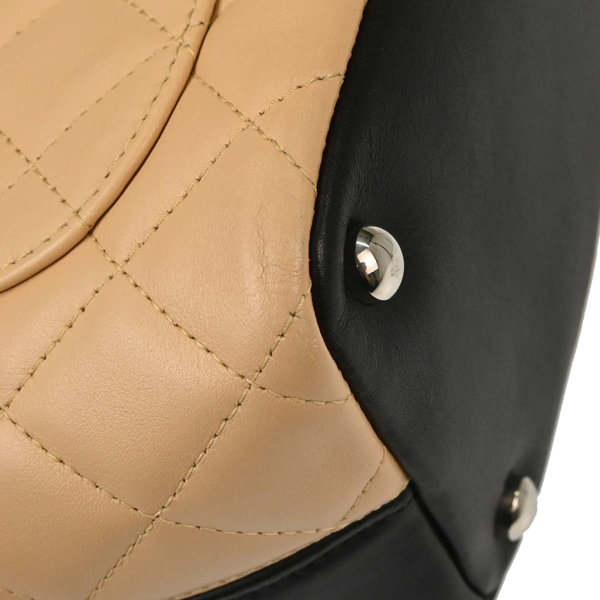 Chanel 2003-2004 Beige Calfskin Cambon Ligne Tote Handbag