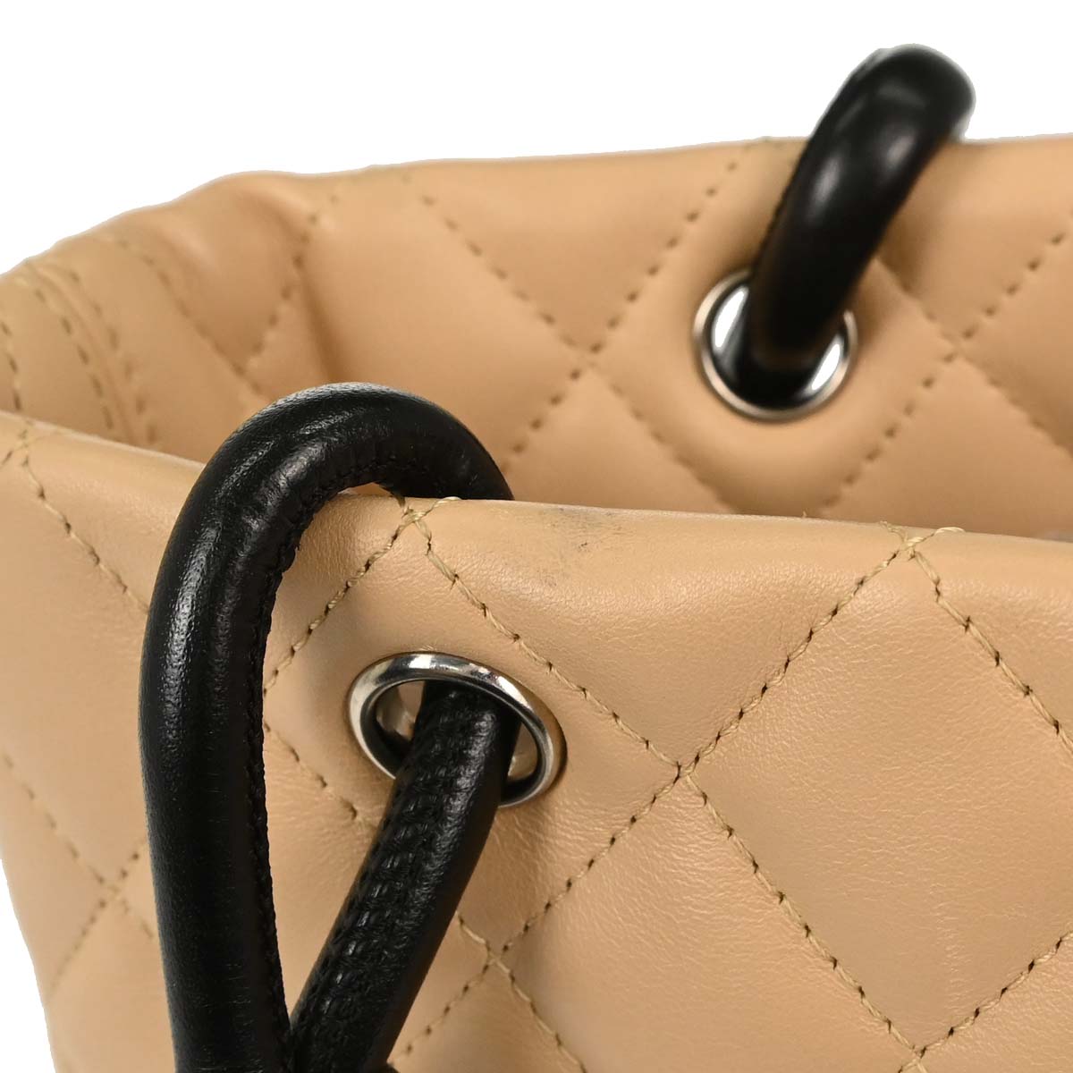 Chanel 2003-2004 Beige Calfskin Cambon Ligne Tote Handbag