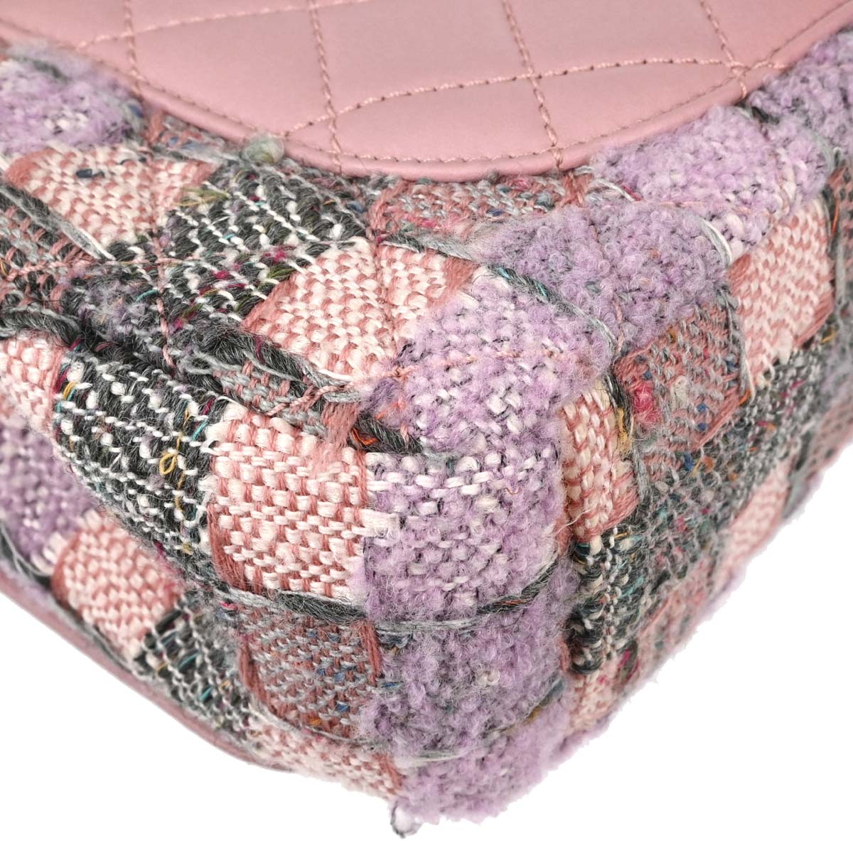 Chanel Pink Tweed Filigree Flap Bag Shoulder Bag