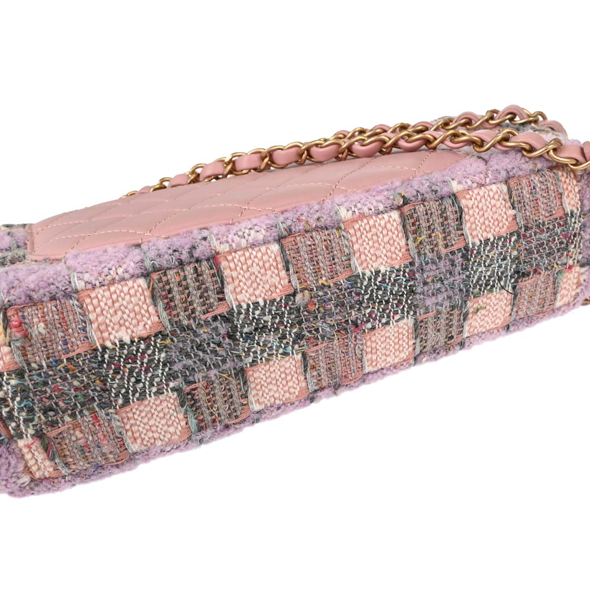 Chanel Pink Tweed Filigree Flap Bag Shoulder Bag