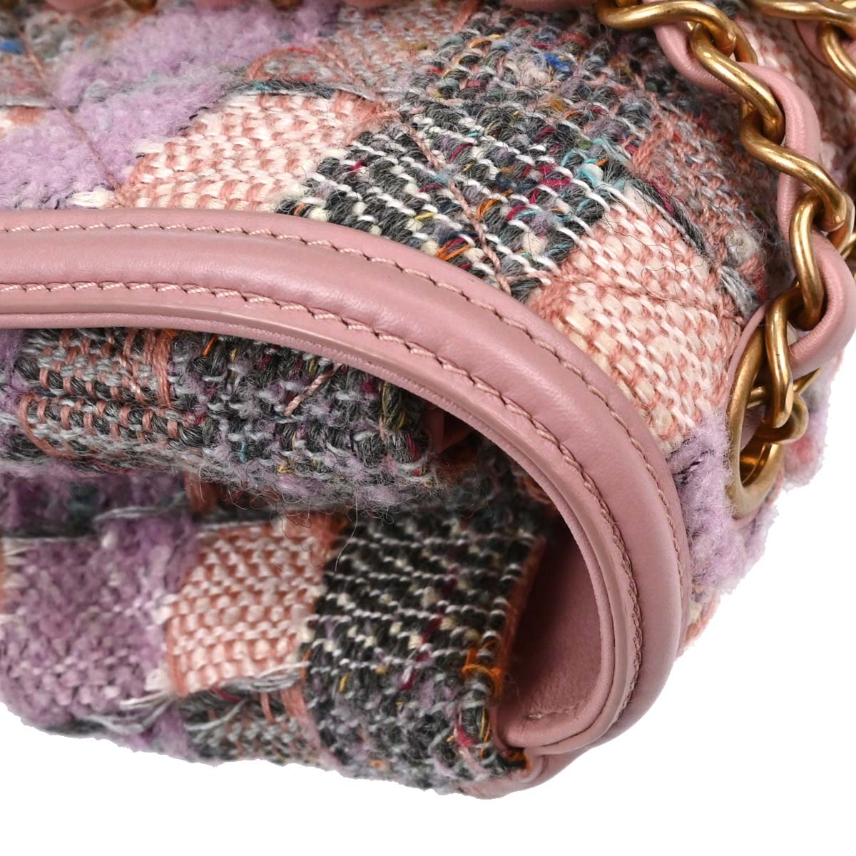 Chanel Pink Tweed Filigree Flap Bag Shoulder Bag