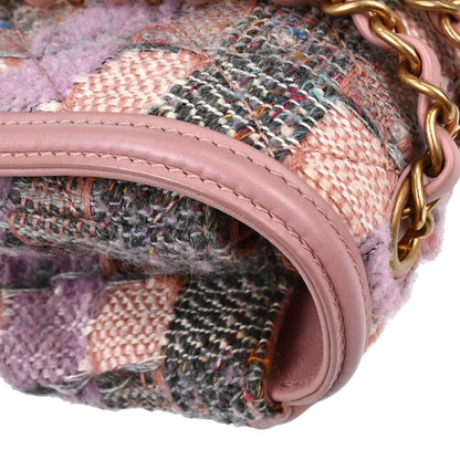 Chanel Pink Tweed Filigree Flap Bag Shoulder Bag