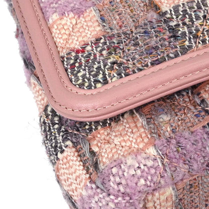 Chanel Pink Tweed Filigree Flap Bag Shoulder Bag