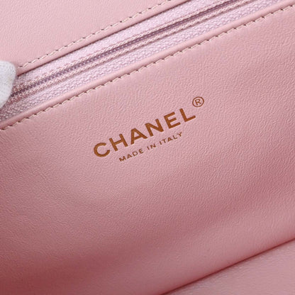 Chanel Pink Tweed Filigree Flap Bag Shoulder Bag