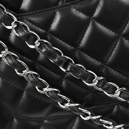 Chanel Black Lambskin Jumbo Classic Double Flap Shoulder Bag