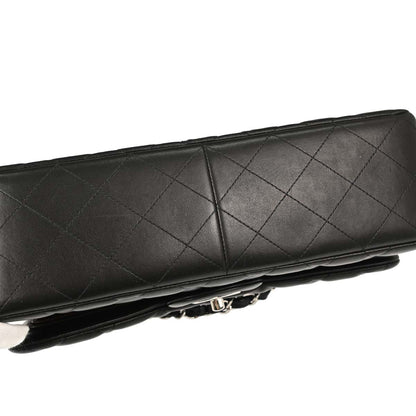 Chanel Black Lambskin Jumbo Classic Double Flap Shoulder Bag