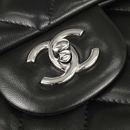 Chanel Black Lambskin Jumbo Classic Double Flap Shoulder Bag