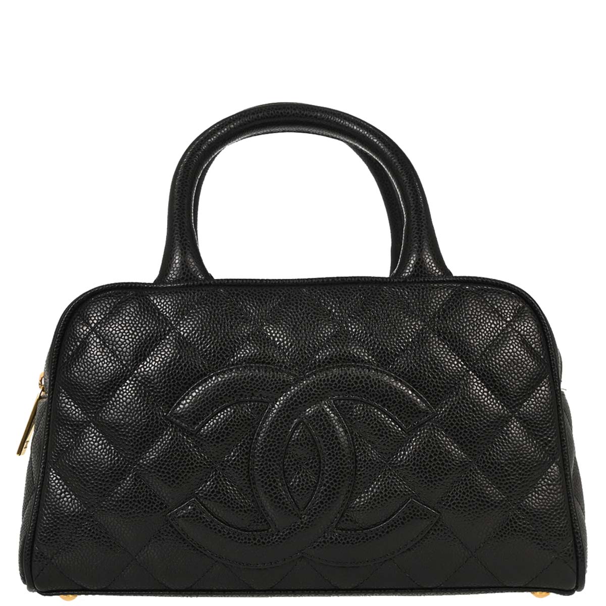 Chanel 2003-2004 Black Caviar Skin Bowling Bag 27