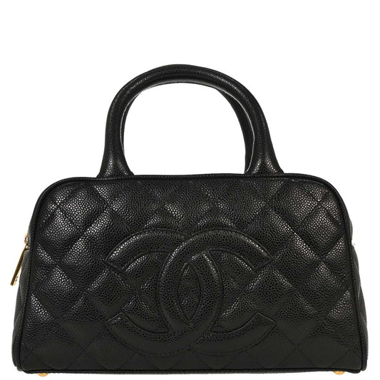 Chanel 2003-2004 Black Caviar Skin Bowling Bag 27