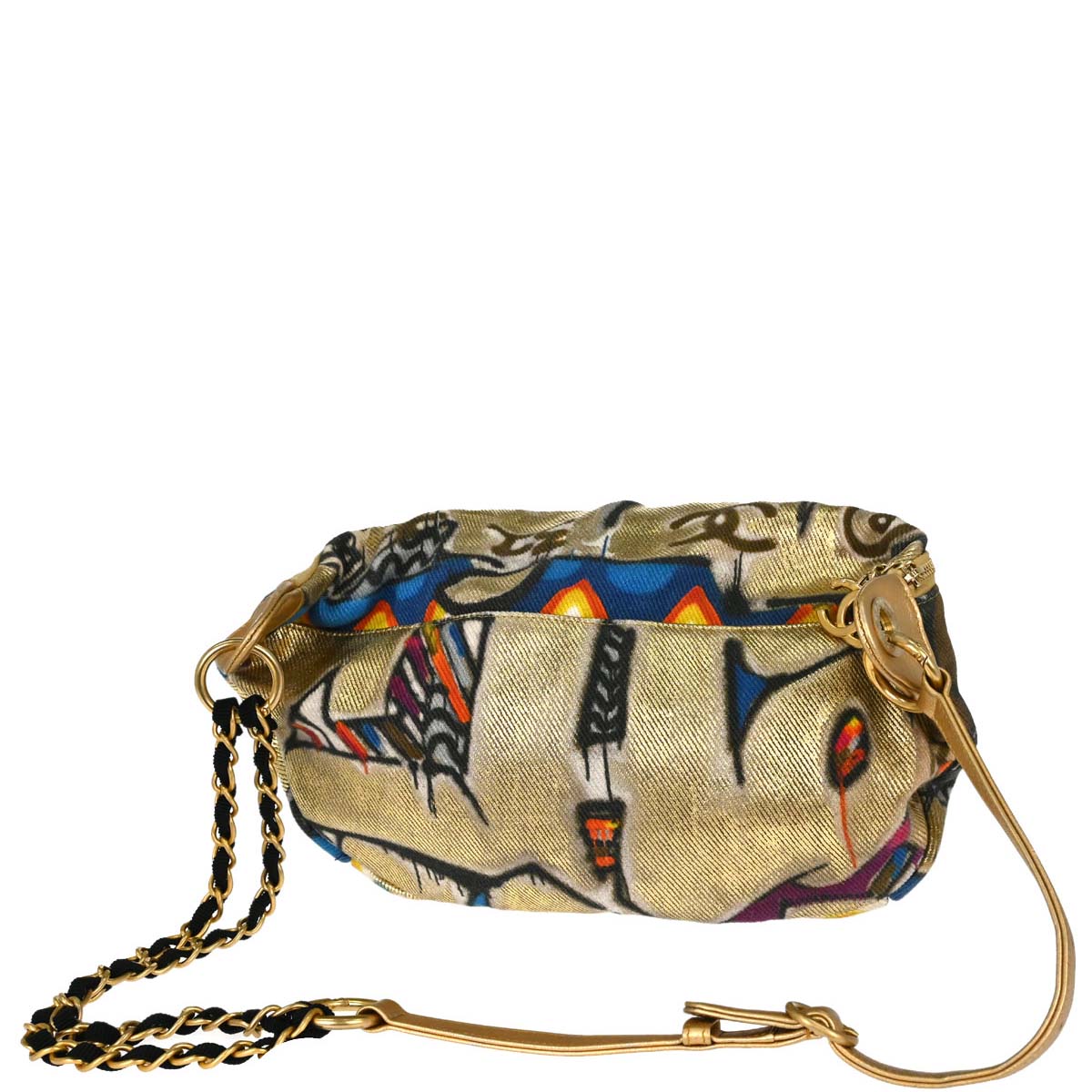 Chanel 2019 Gold Canvas Graffiti Street Spirit Waist Bag