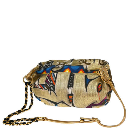 Chanel 2019 Gold Canvas Graffiti Street Spirit Waist Bag