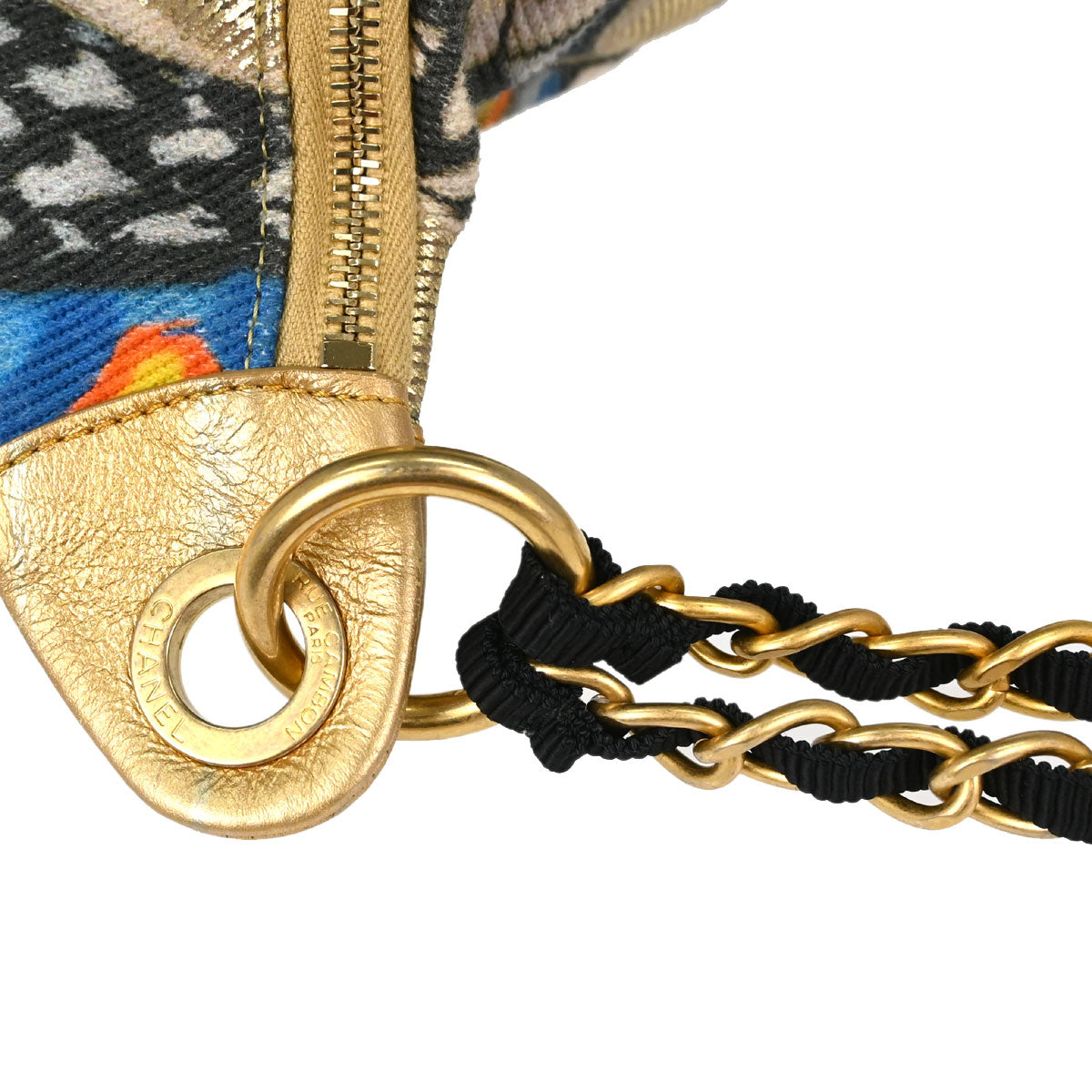 Chanel 2019 Gold Canvas Graffiti Street Spirit Waist Bag