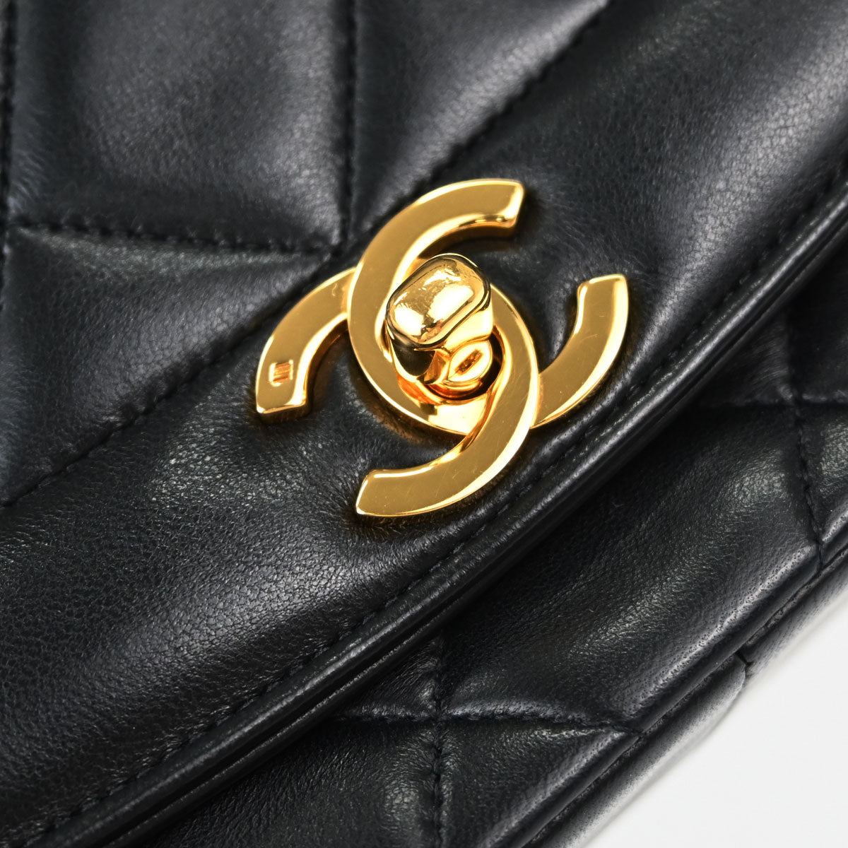 Chanel Black Lambskin Medium Diana Shoulder Bag
