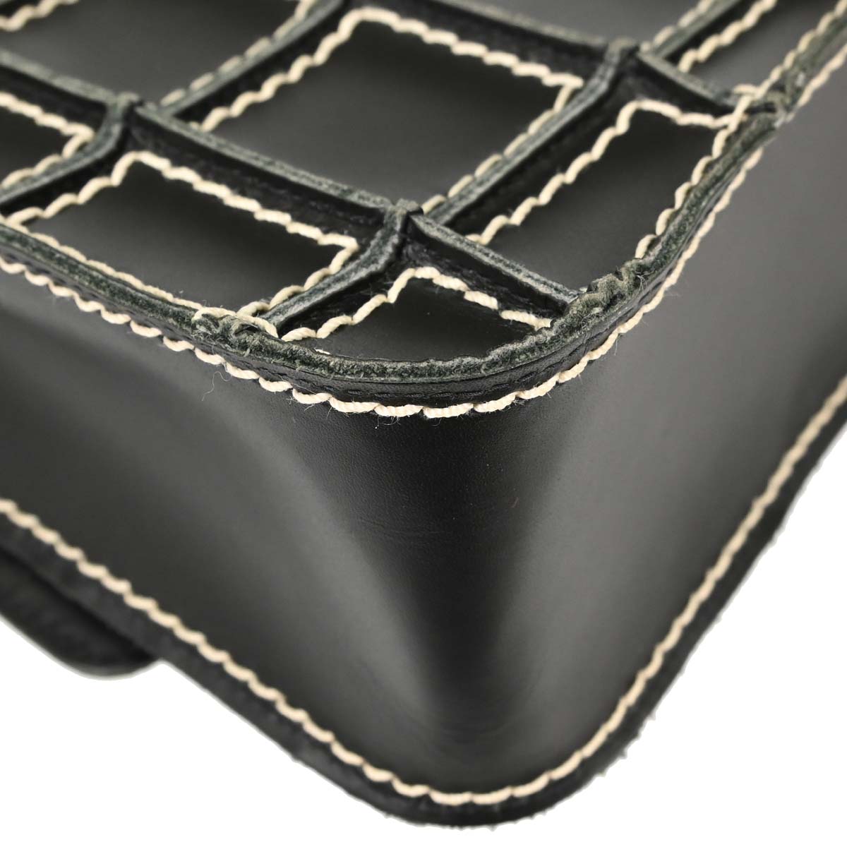 Chanel 2001-2003 Black Calfskin Wild Stitch Choco Bar Waffle Shoulder Bag