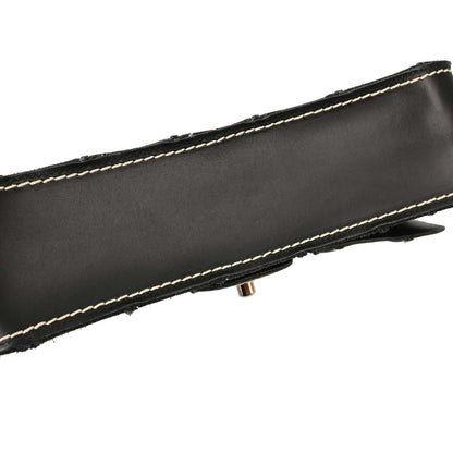 Chanel 2001-2003 Black Calfskin Wild Stitch Choco Bar Waffle Shoulder Bag