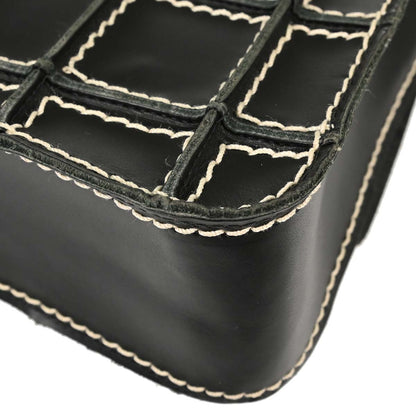 Chanel 2001-2003 Black Calfskin Wild Stitch Choco Bar Waffle Shoulder Bag