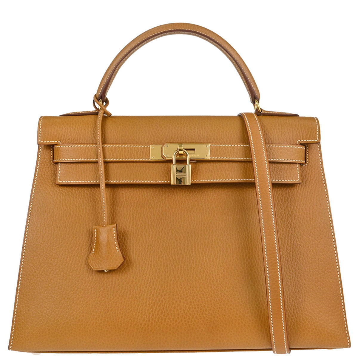 Hermes Natural Ardennes Kelly 32 Sellier 2way Shoulder Handbag