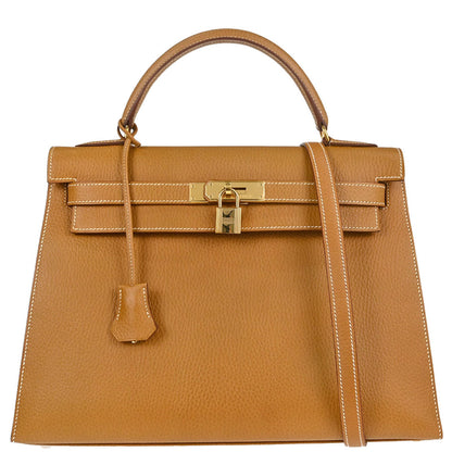 Hermes Natural Ardennes Kelly 32 Sellier 2way Shoulder Handbag