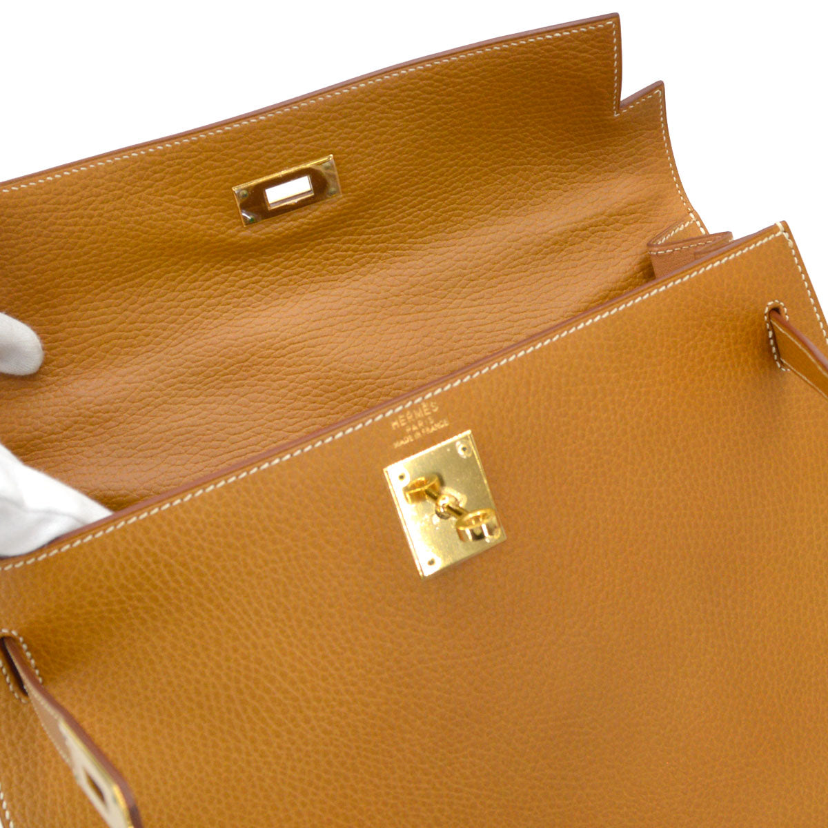 Hermes Natural Ardennes Kelly 32 Sellier 2way Shoulder Handbag