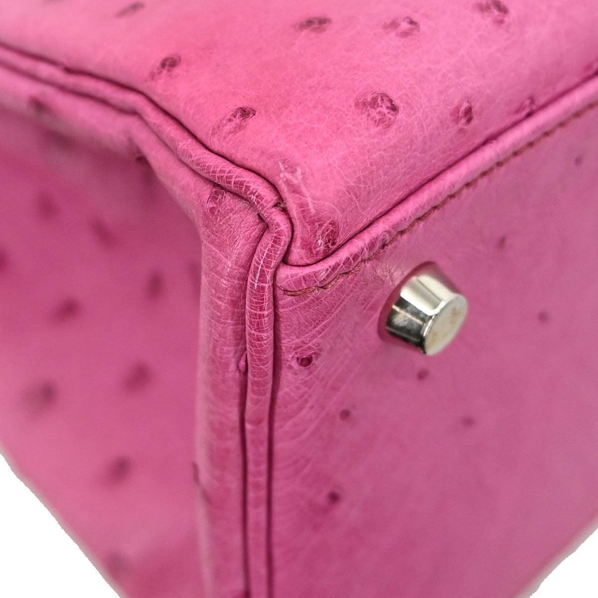 Hermes * Fuchsia Pink Ostrich Kelly 35 Retourne 2way Handbag