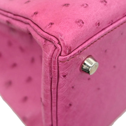 Hermes * Fuchsia Pink Ostrich Kelly 35 Retourne 2way Handbag