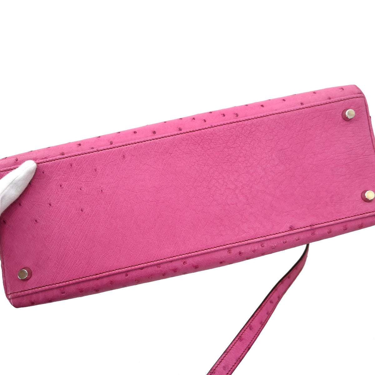 Hermes * Fuchsia Pink Ostrich Kelly 35 Retourne 2way Handbag
