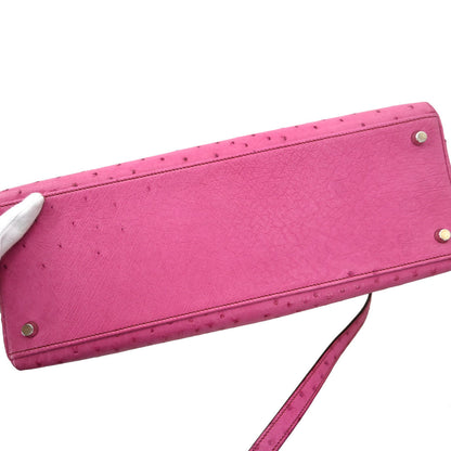 Hermes * Fuchsia Pink Ostrich Kelly 35 Retourne 2way Handbag