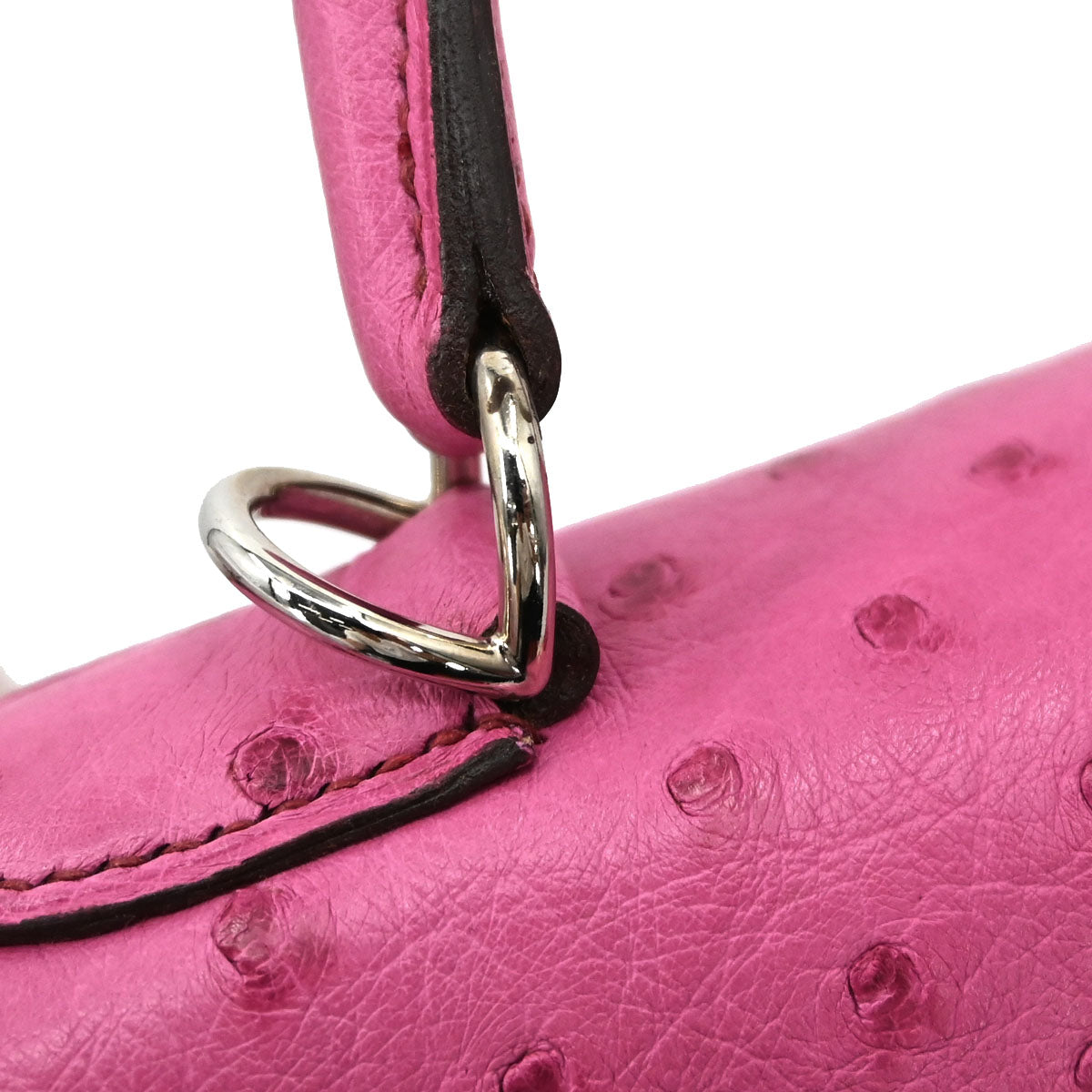 Hermes * Fuchsia Pink Ostrich Kelly 35 Retourne 2way Handbag