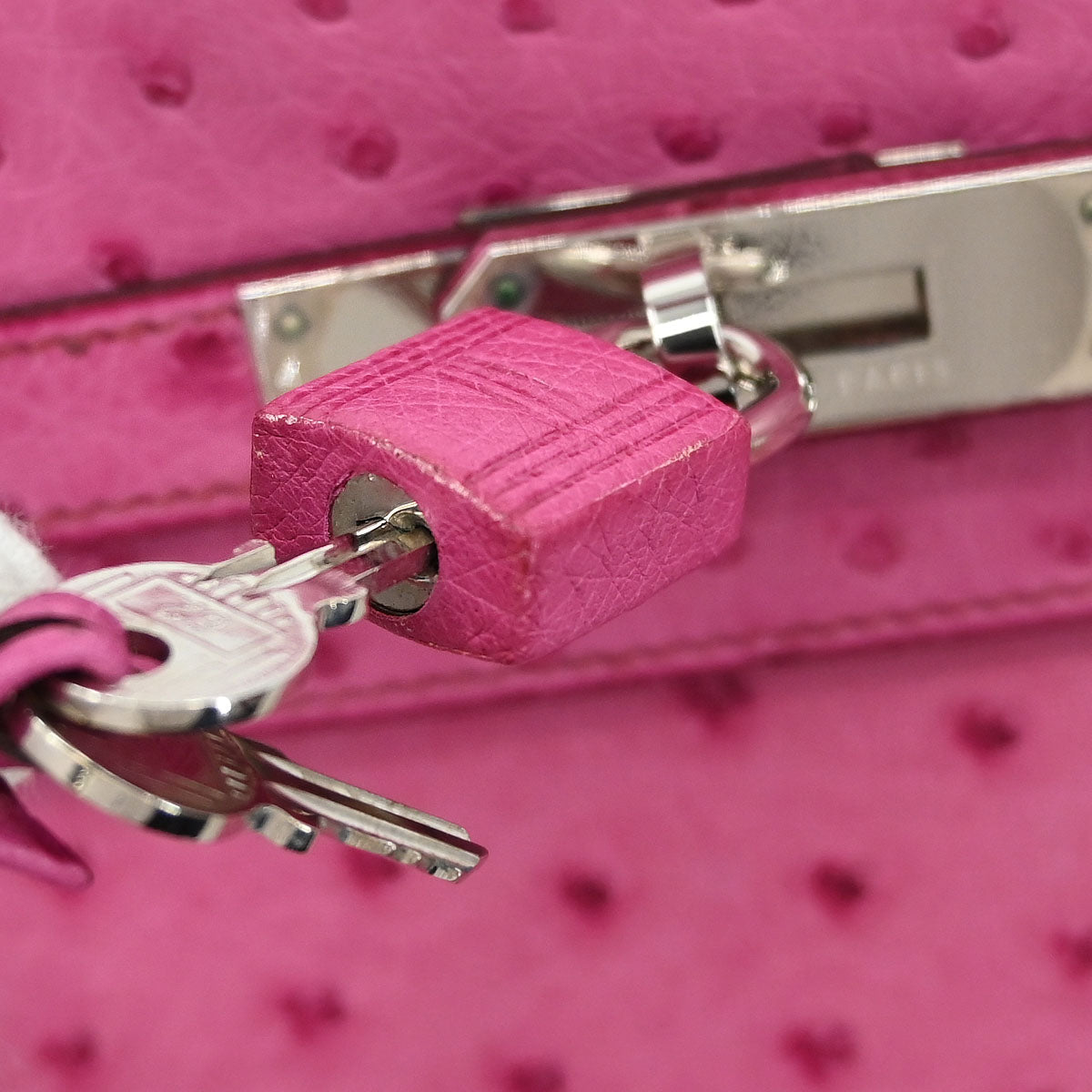 Hermes * Fuchsia Pink Ostrich Kelly 35 Retourne 2way Handbag