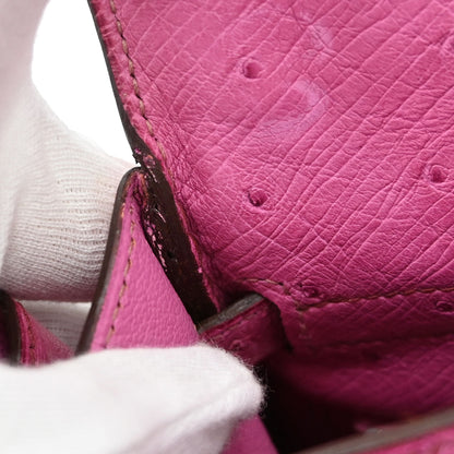 Hermes * Fuchsia Pink Ostrich Kelly 35 Retourne 2way Handbag