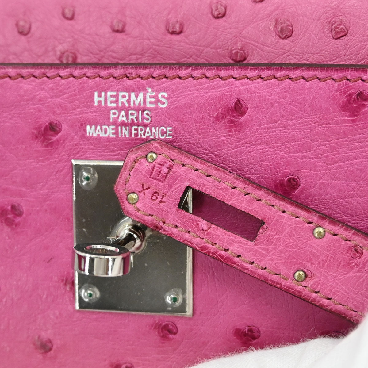 Hermes * Fuchsia Pink Ostrich Kelly 35 Retourne 2way Handbag