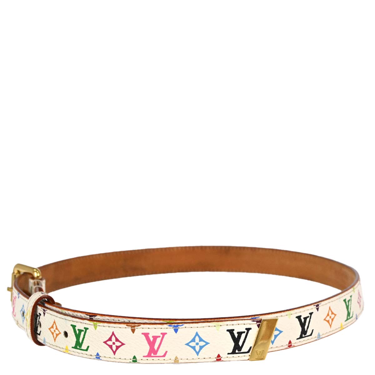 Louis Vuitton White Multicolor Ceinture Belt #70/28 M9272Y