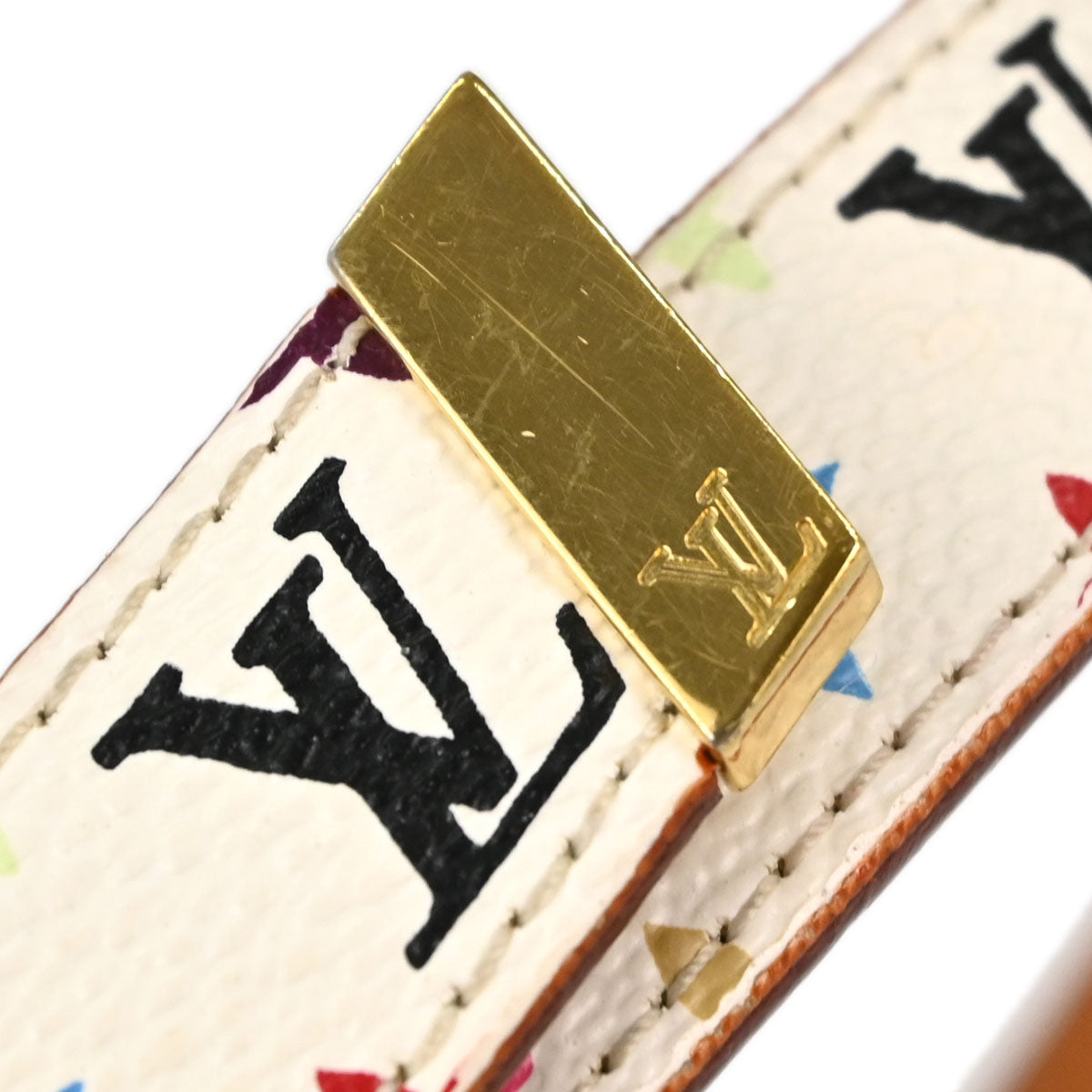 Louis Vuitton White Multicolor Ceinture Belt #70/28 M9272Y