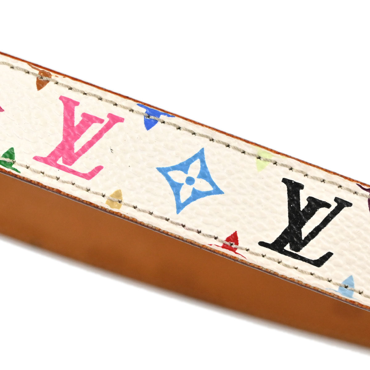 Louis Vuitton White Multicolor Ceinture Belt #70/28 M9272Y