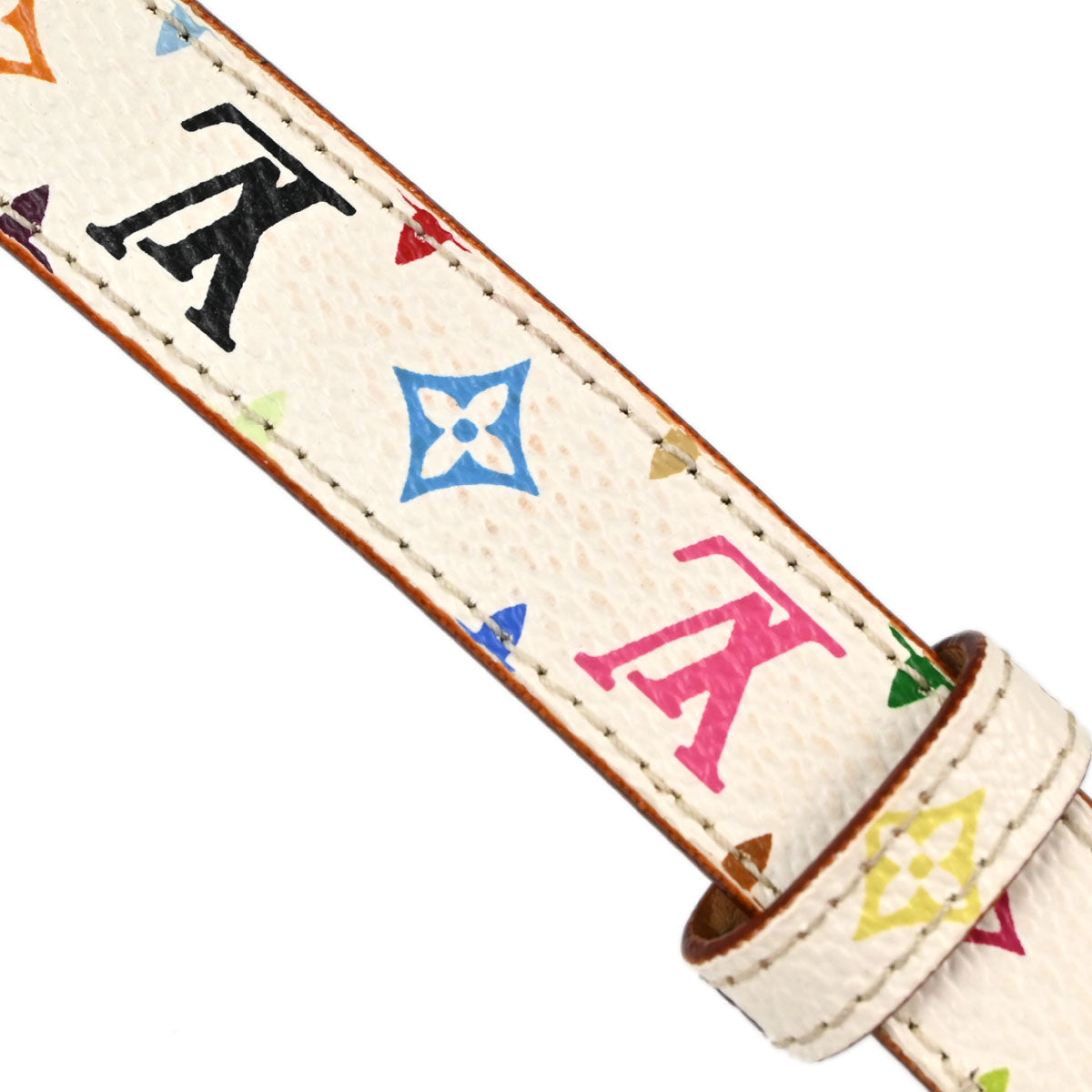 Louis Vuitton White Multicolor Ceinture Belt #70/28 M9272Y