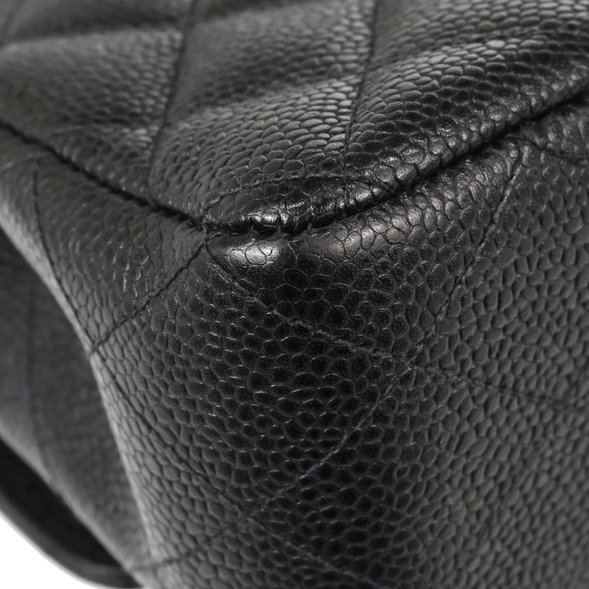Chanel Black Caviar Skin Medium Classic Double Flap Shoulder Bag