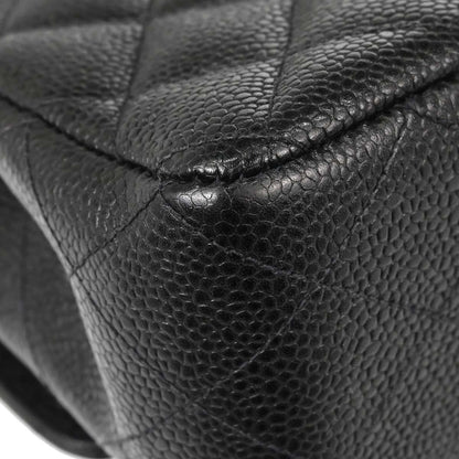 Chanel Black Caviar Skin Medium Classic Double Flap Shoulder Bag