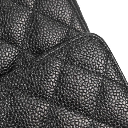 Chanel Black Caviar Skin Medium Classic Double Flap Shoulder Bag